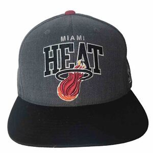 Miami Heat Mitchell & Ness Snapback Cap Hat Hardwood Classics Gray Black